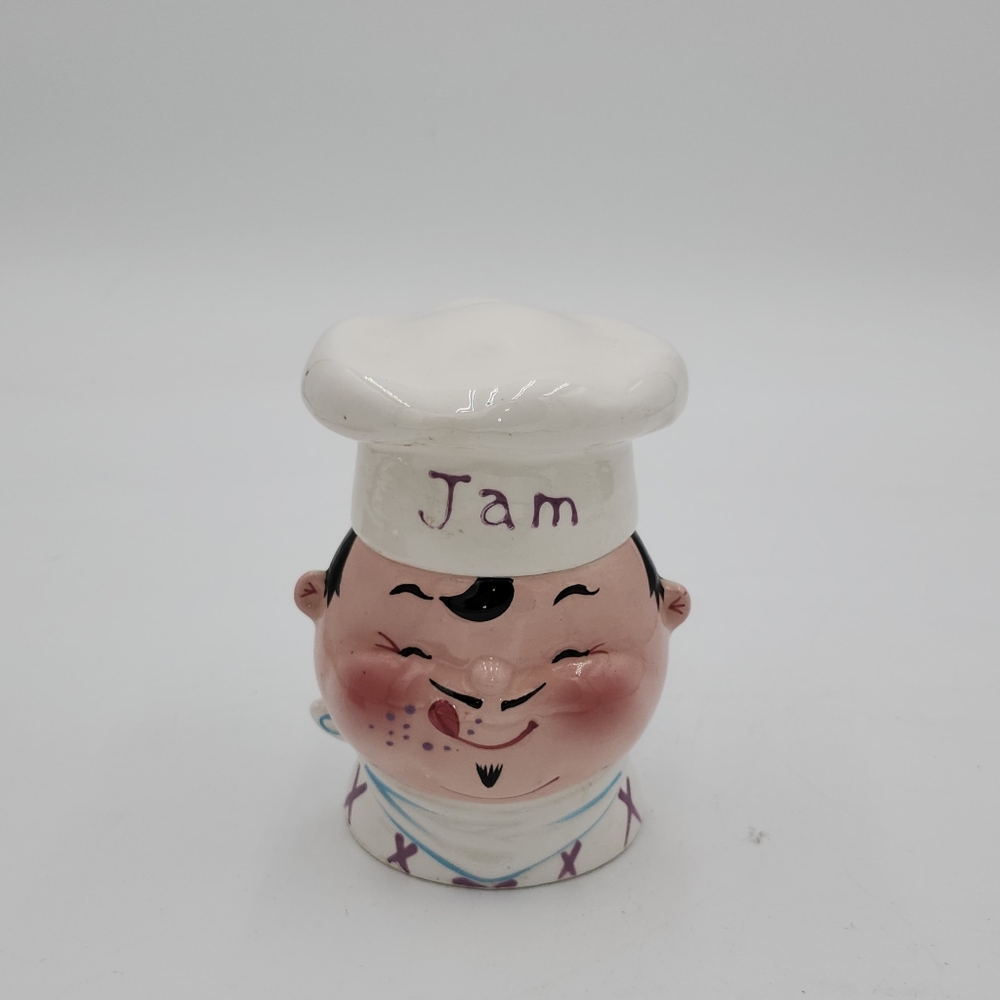 Vintage ceramic Napco Jam Chef Jar Jelly Kitchen Kitsch
